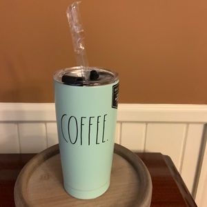 Rae Dunn Coffee Tumbler with Straw (mint)